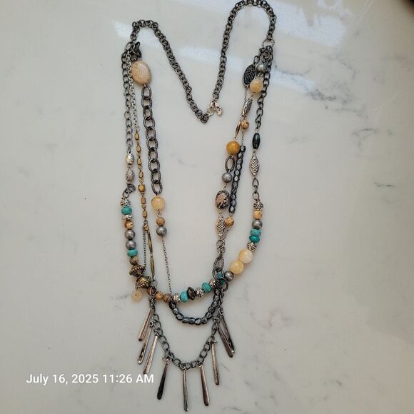 Ariana Ost x Free People Multicolor Layered Necklace NWOT - Picture 3 of 6
